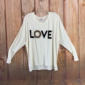 ➡️Ophelia Roe LOVE Long Sleeve Top Size M